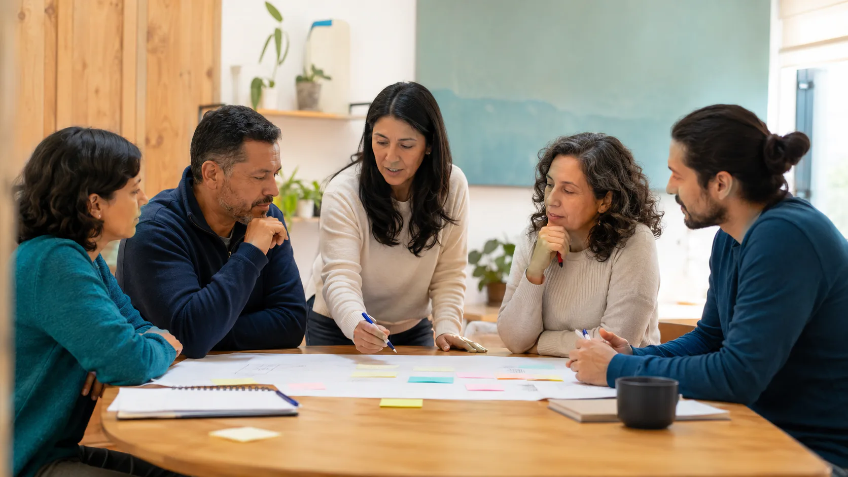 Personas dialogan y construyen acuerdos en un espacio institucional.